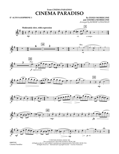 Cinema Paradiso (Flexible Solo with Band) - Eb Alto Saxophone 1