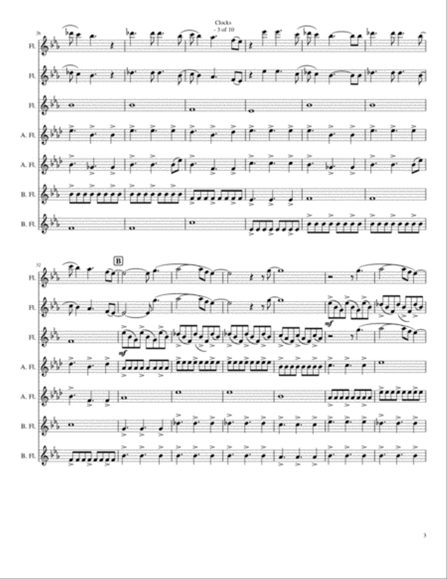 Clocks Woodwind Ensemble scores gallery preview page 3