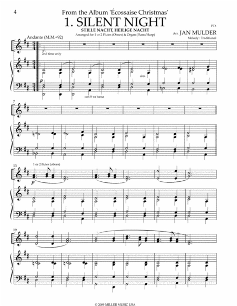 Silent Night Piano scores gallery preview page 1