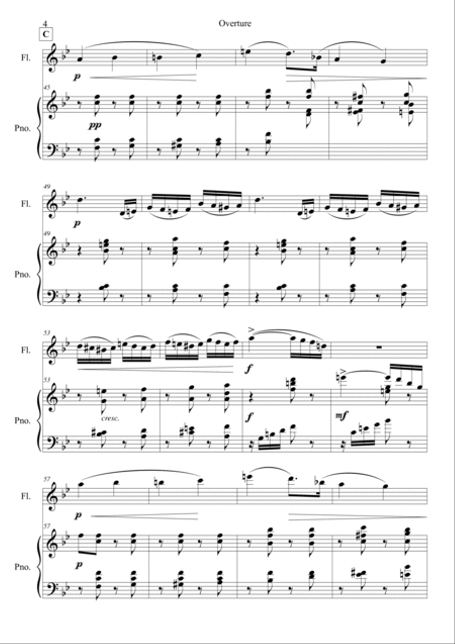 Nutcracker Op.71a Overture Flute Solo scores gallery preview page 4