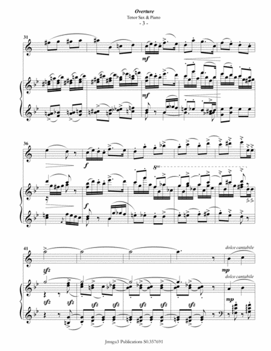 Tchaikovsky: Overture from Nutcracker Suite for Tenor Sax & Piano image number null