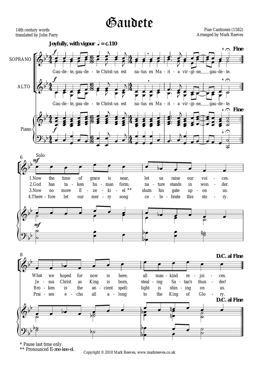 Gaudete SSA scores gallery preview page 1