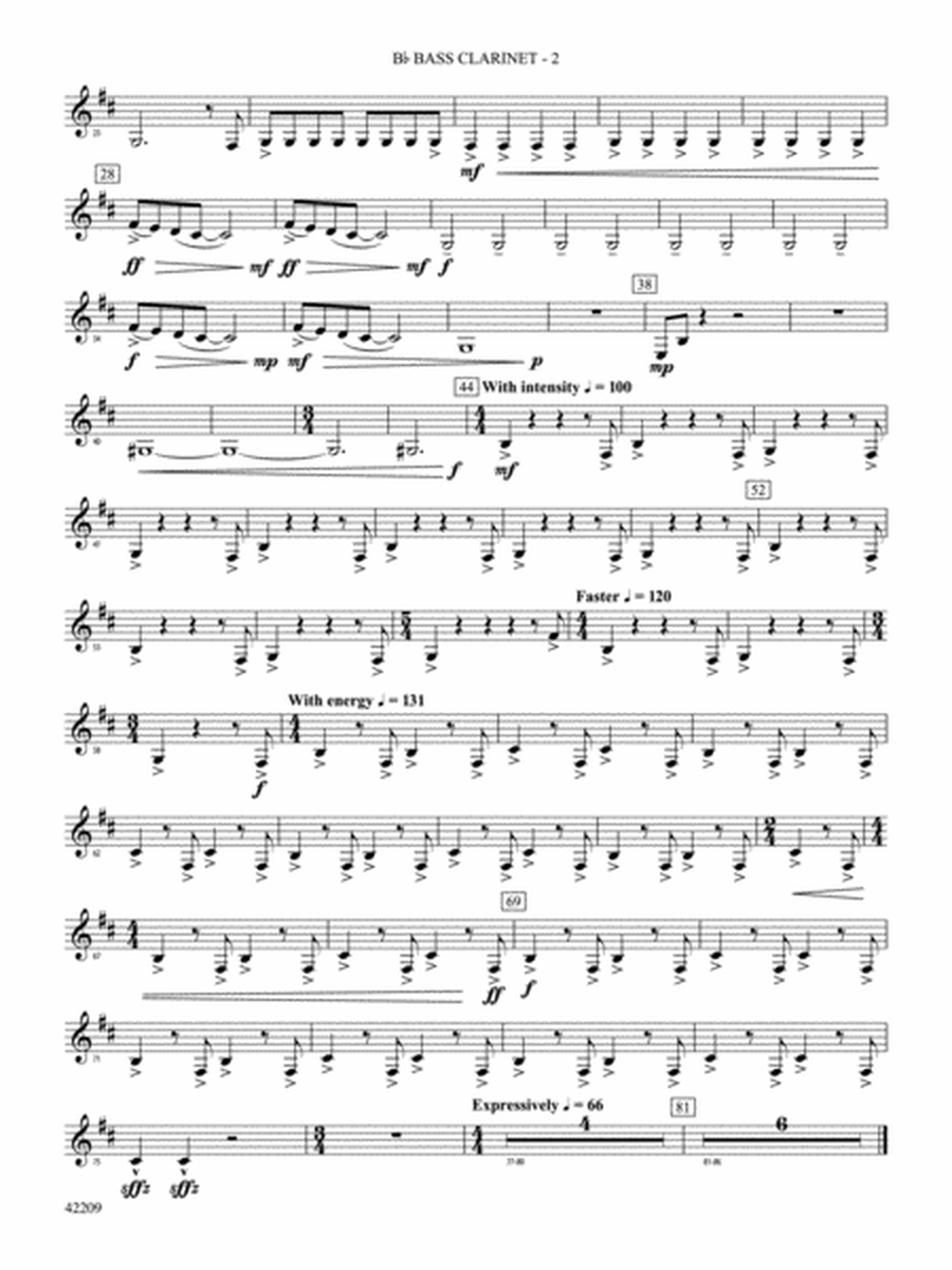 The Hobbit: The Desolation of Smaug, Suite from: B-flat Bass Clarinet
