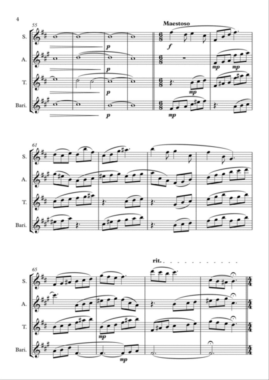Oddball - Saxophone Quartet Saxophone Quartet scores gallery preview page 4