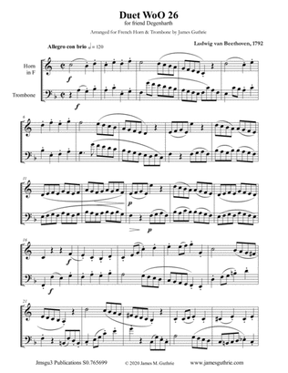 Beethoven: Duet WoO 26 for French Horn & Trombone