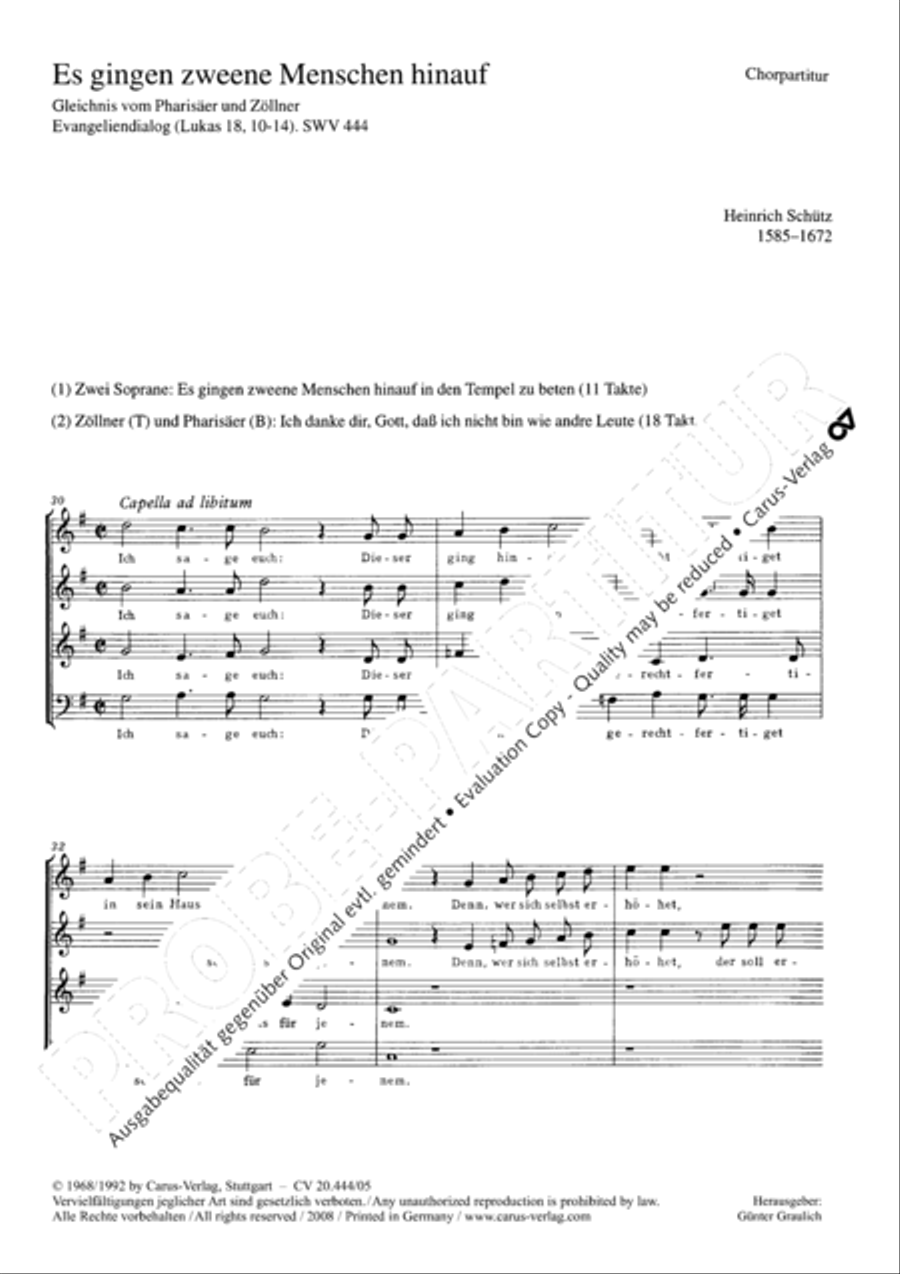 Es gingen zweene Menschen 4-Part scores gallery preview page 2