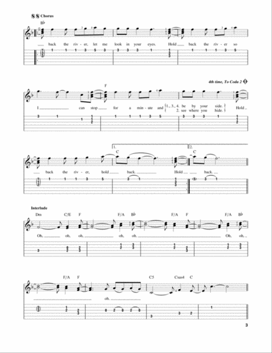 Hold Back The River Acoustic Guitar scores gallery preview page 3