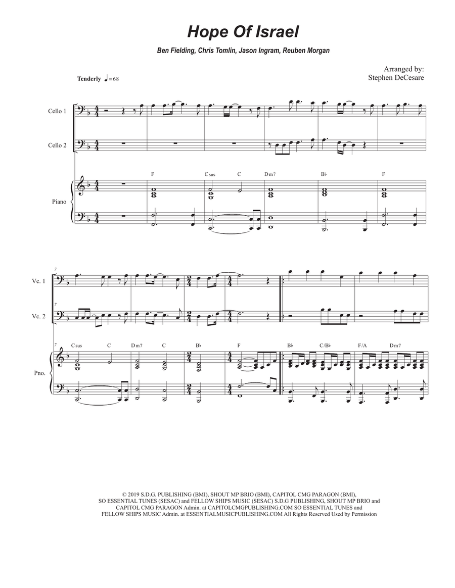 Hope Of Israel String Duet scores gallery preview page 1