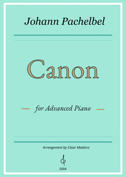Pachelbel's Canon in D - Advanced Piano (Full Score) image number null