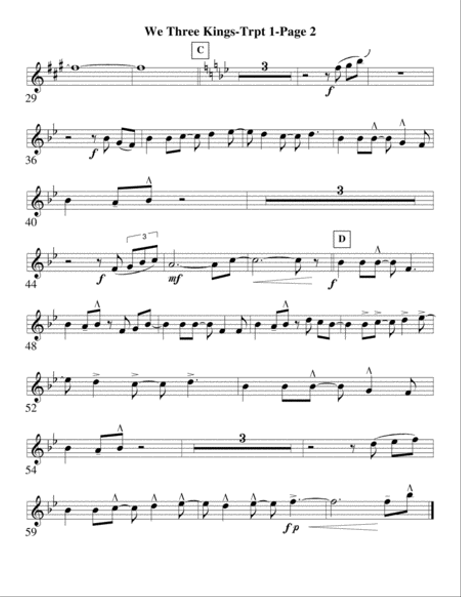 We Three Kings for Brass Quintet Brass Quintet scores gallery preview page 6