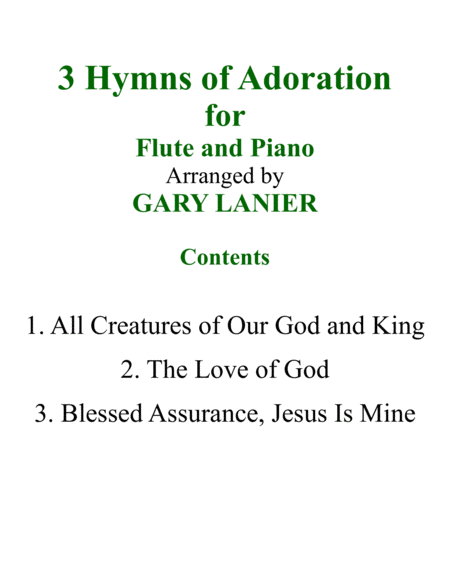 Gary Lanier: 3 HYMNS of ADORATION (Duets for Flute & Piano) image number null