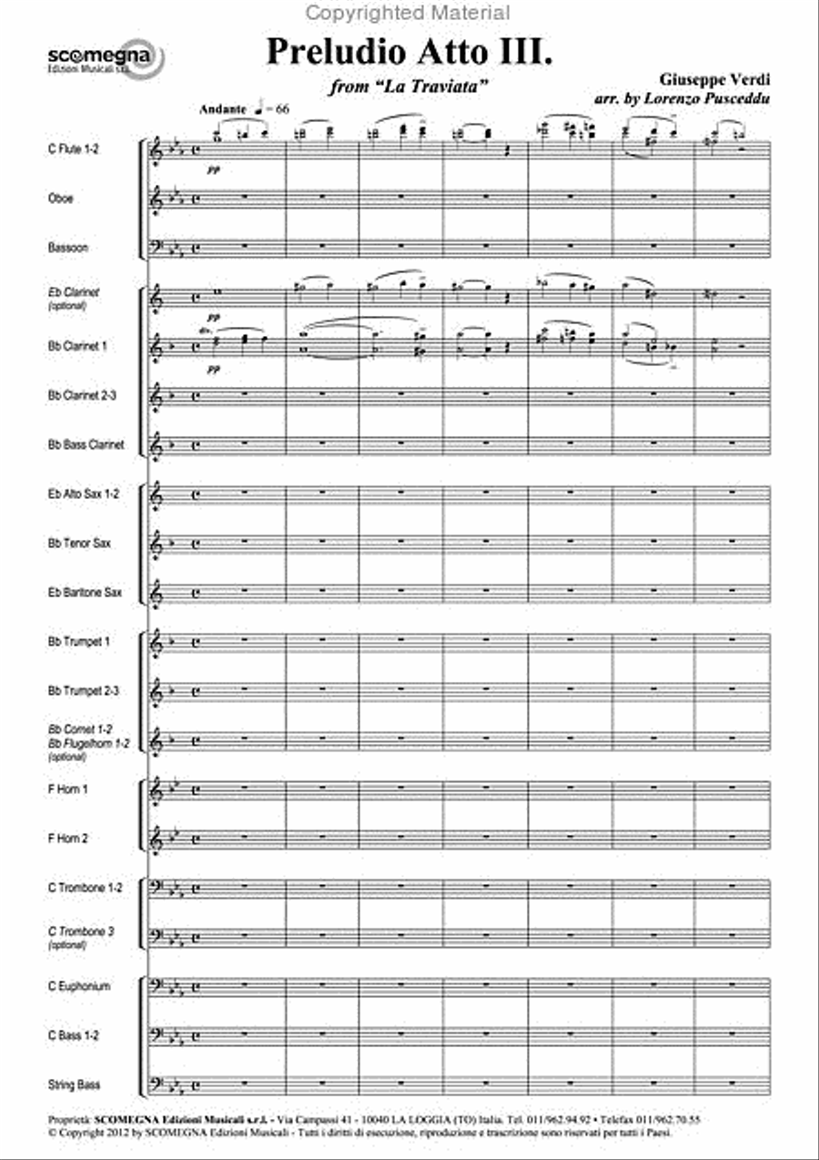 La Traviata - Preludio Act 3 Concert Band scores gallery preview page 3