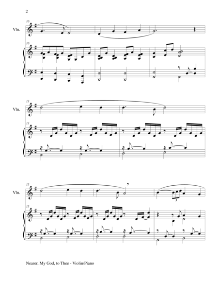 NEARER, MY GOD, TO THEE (Violin Piano and Violin Part) image number null