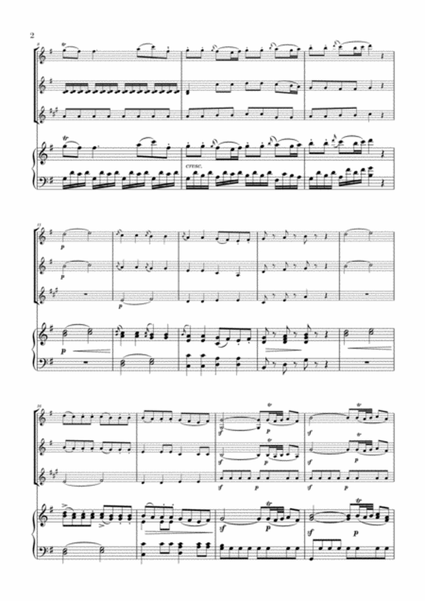 Eine Kleine Nachtmusik for 2 Violins, Bass Clarinet and Piano image number null