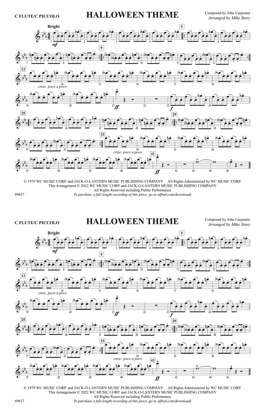 Halloween Theme: Flute Marching Band scores gallery preview page 1