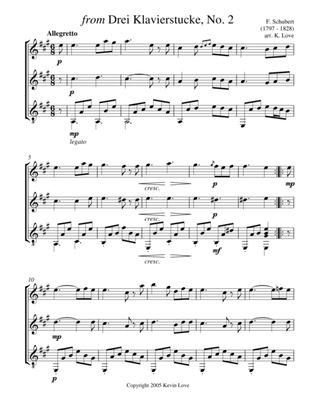 from Drei Klavierstucke, No. 2 (Flute, Violin and Guitar) - Score and Parts