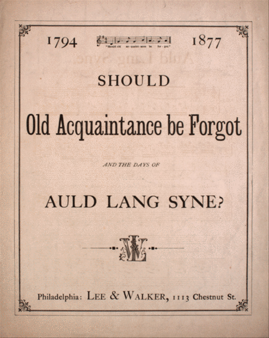 Should Old Acquaintance be Forgot (And the Days of Auld Lang Syne?) Voice scores gallery preview page 1