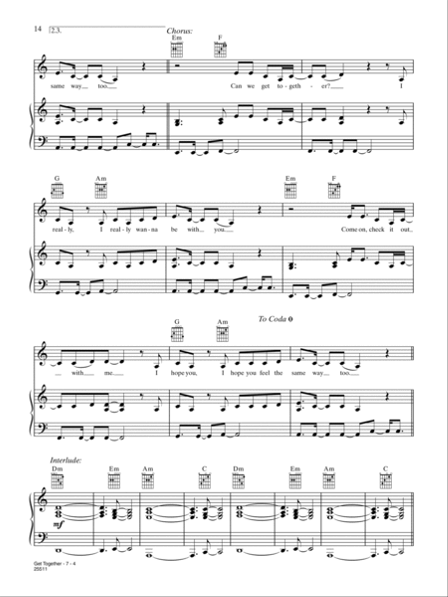 Get Together Get Together Piano, Vocal, Guitar scores gallery preview page 4