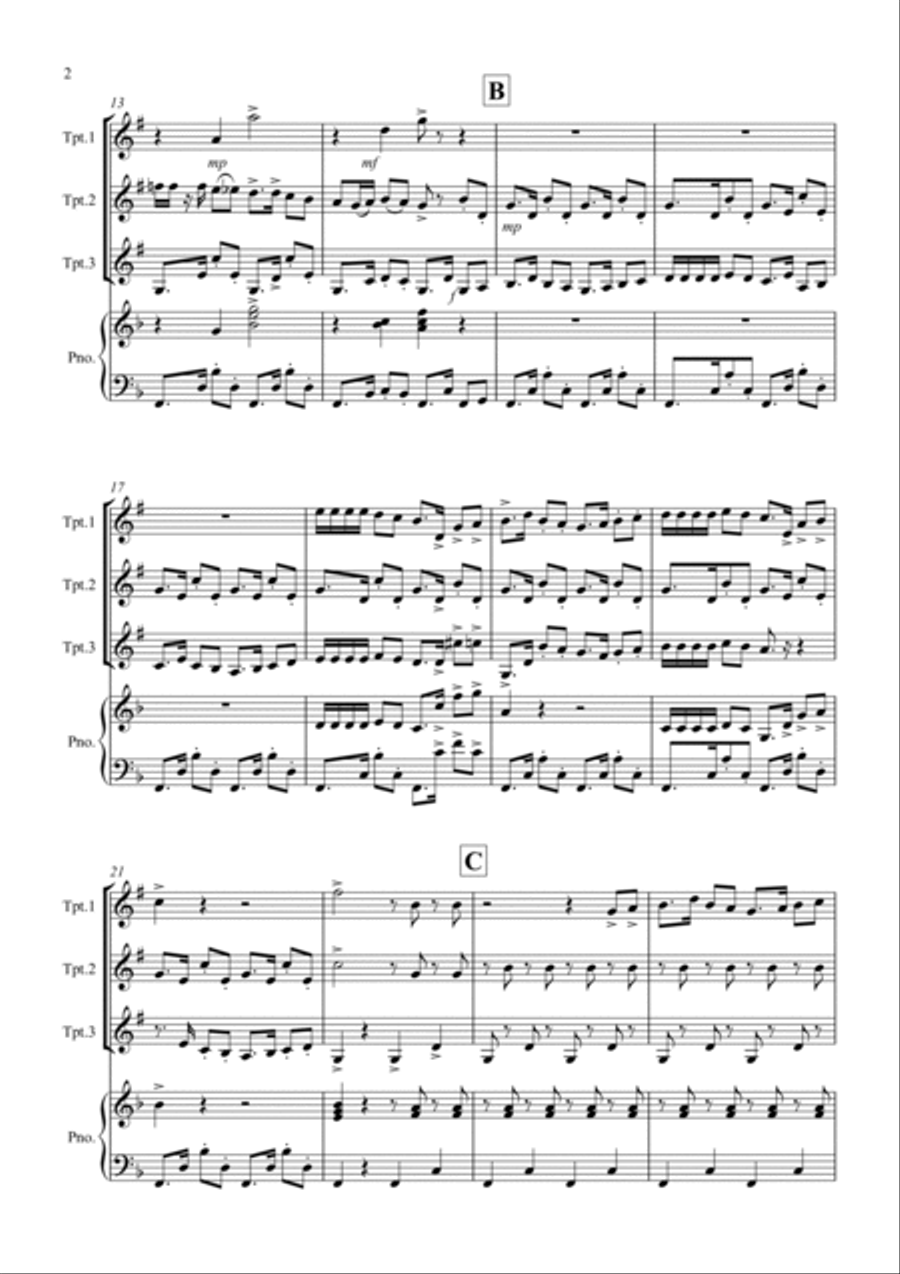 Habanera (Fantasia from Carmen) for Trumpet Trio Trumpet Trio scores gallery preview page 2