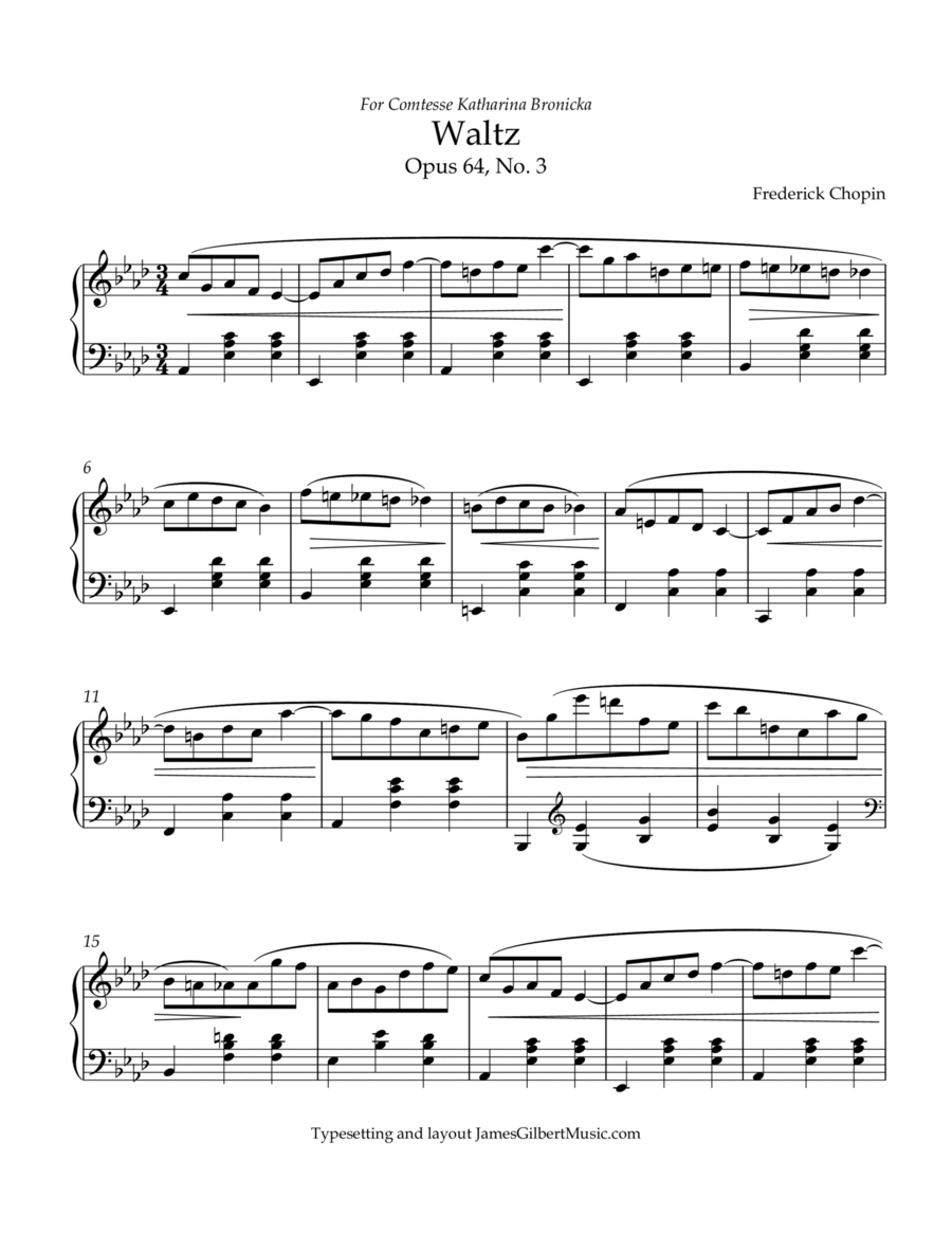 Waltz in Ab major, Opus 64, No 3 Piano Method scores gallery preview page 1
