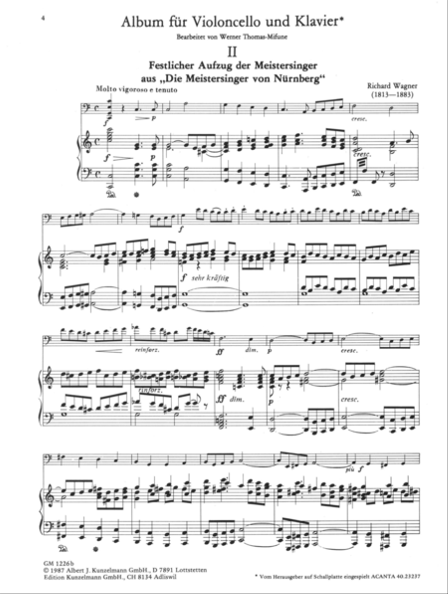 Album for cello and piano, Volume 2 Piano Accompaniment scores gallery preview page 2