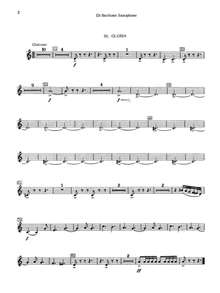 Liturgical Music for Band, Op. 33: E-flat Baritone Saxophone