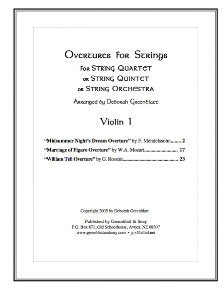 Overtures for Strings - Parts