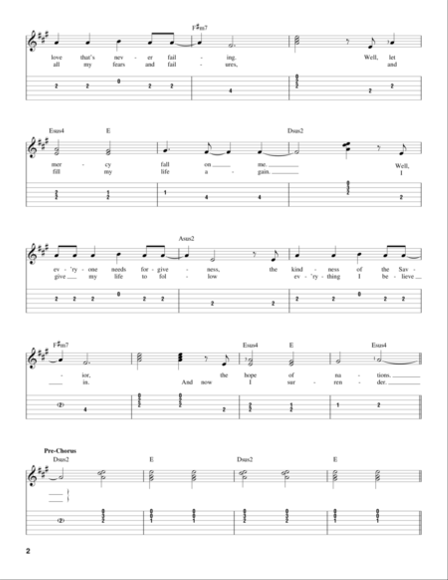 Mighty To Save Guitar Tablature scores gallery preview page 2