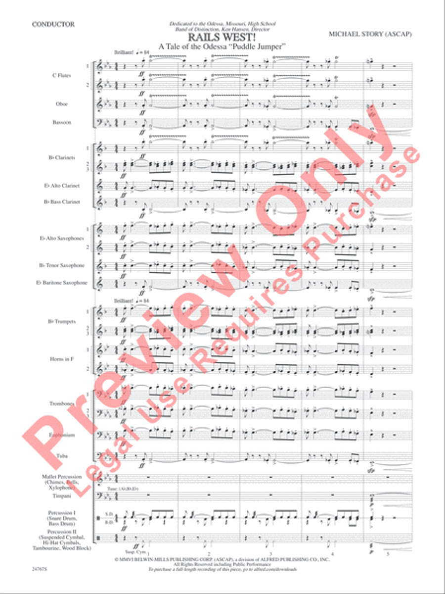 Rails West! (A Tale of the Odessa Puddle Jumper) Concert Band scores gallery preview page 4