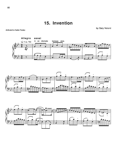 "Two-Part Invention" in G Minor Op. 1, No. 15