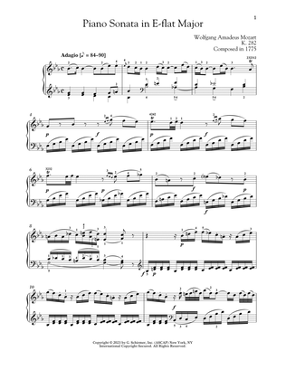 Book cover for Piano Sonata In E-flat Major, K. 282