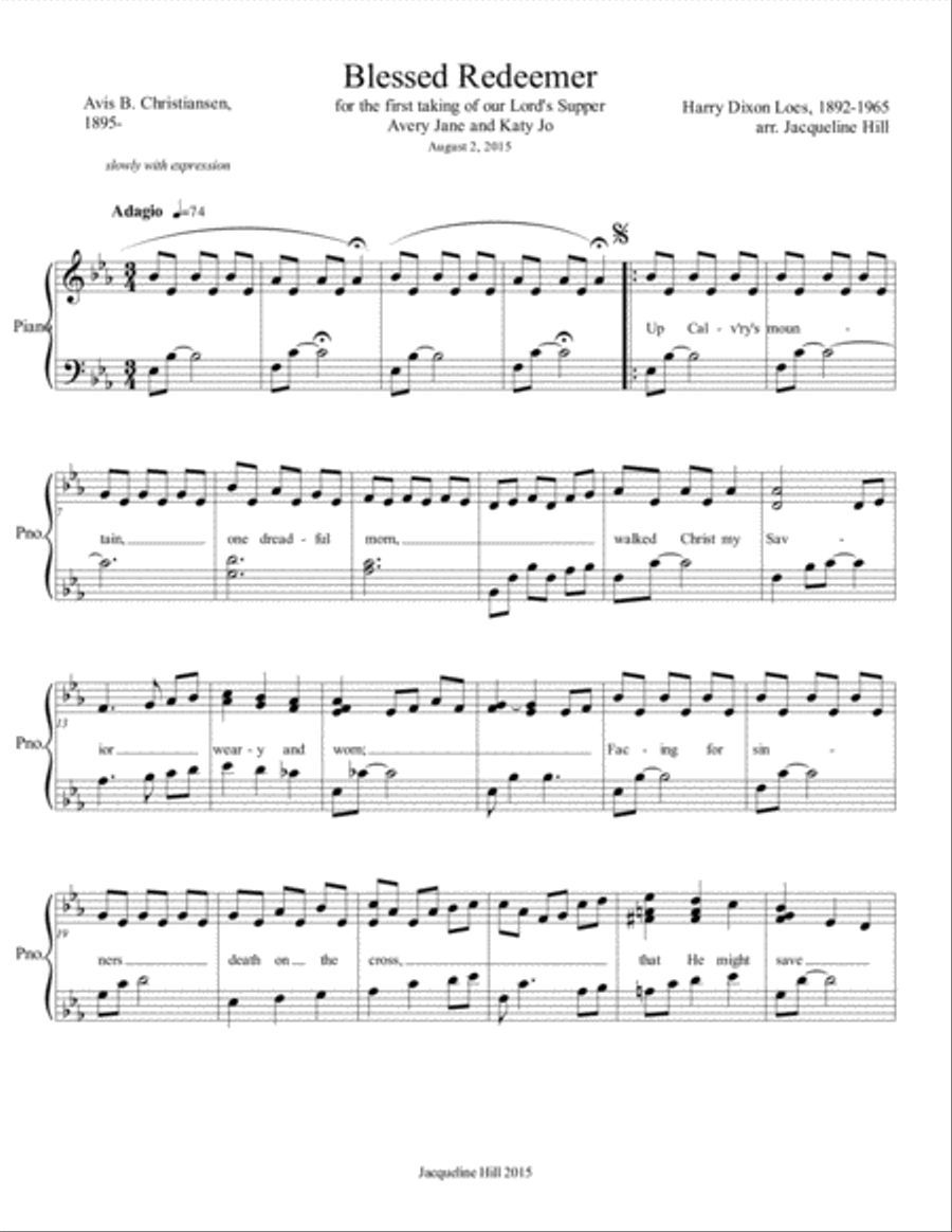 Blessed Redeemer (for piano)