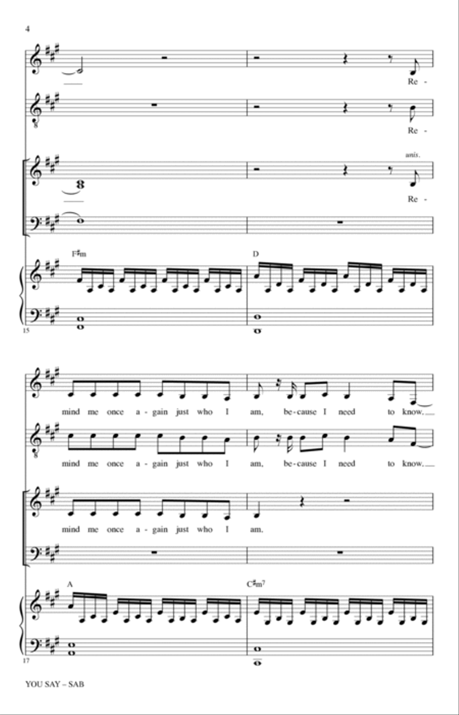 You Say (arr. Heather Sorenson) 3-Part scores gallery preview page 3