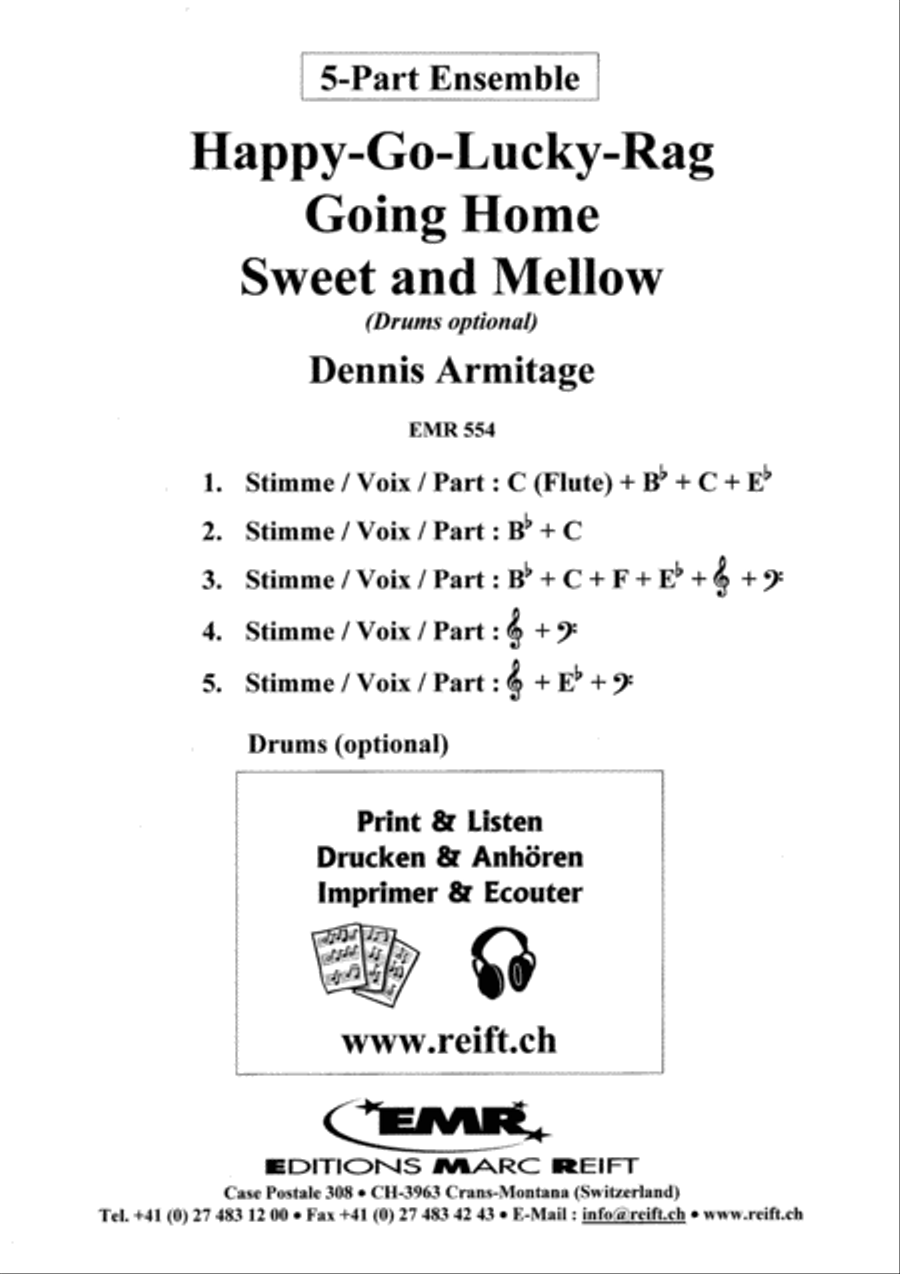 Happy-Go-Lucky-Rag / Going Home / Sweet and Mellow Concert Band scores gallery preview page 2