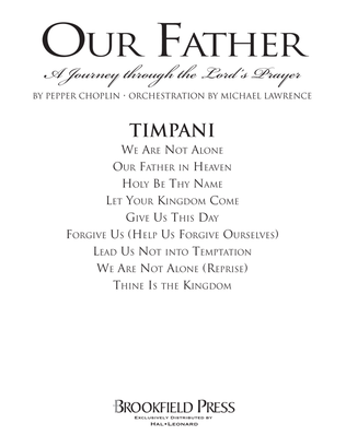 Book cover for Our Father - A Journey Through The Lord's Prayer - Timpani