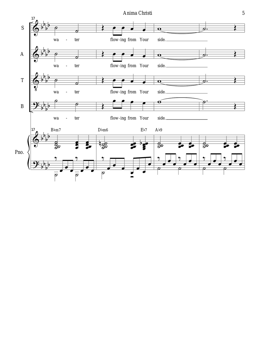 Anima Christi (SATB Divisi) Divisi scores gallery preview page 5