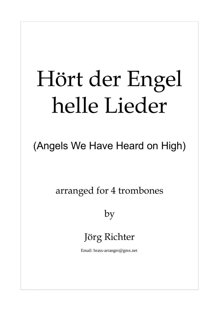 Angels We Have Heard on High (Hört der Engel helle Lieder) for trombone quartet Brass Quartet scores gallery preview page 1