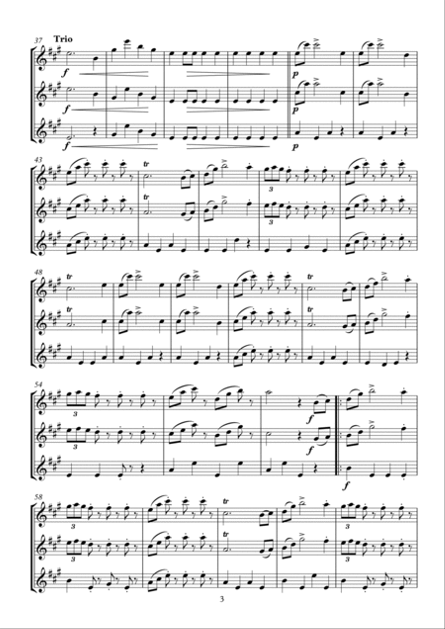 Radetsky March arr. Flute Trio Flute Trio scores gallery preview page 3