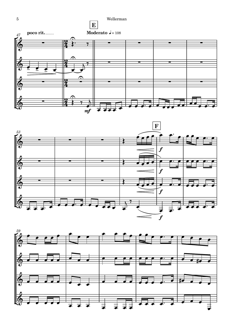 Sea Songs Clarinet Quartet scores gallery preview page 6