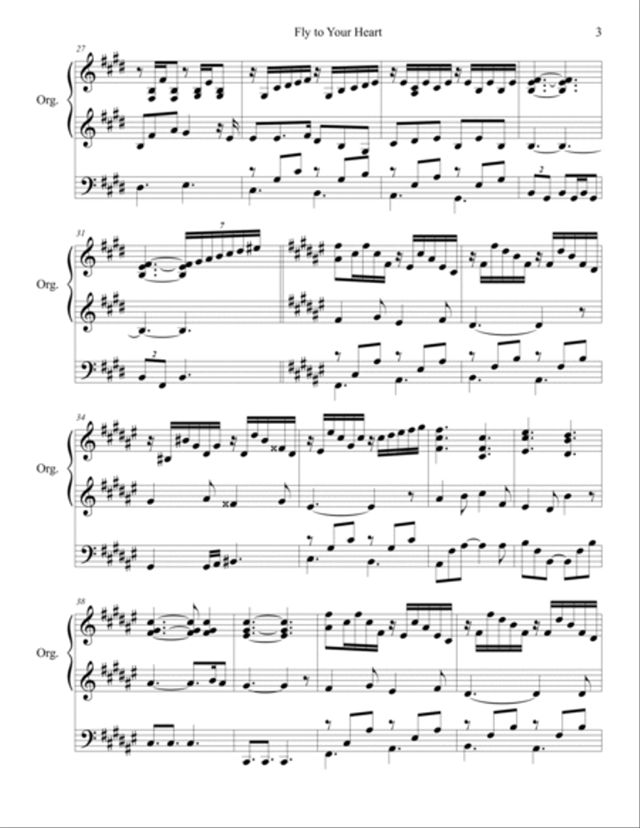 Fly To Your Heart Organ Solo scores gallery preview page 3