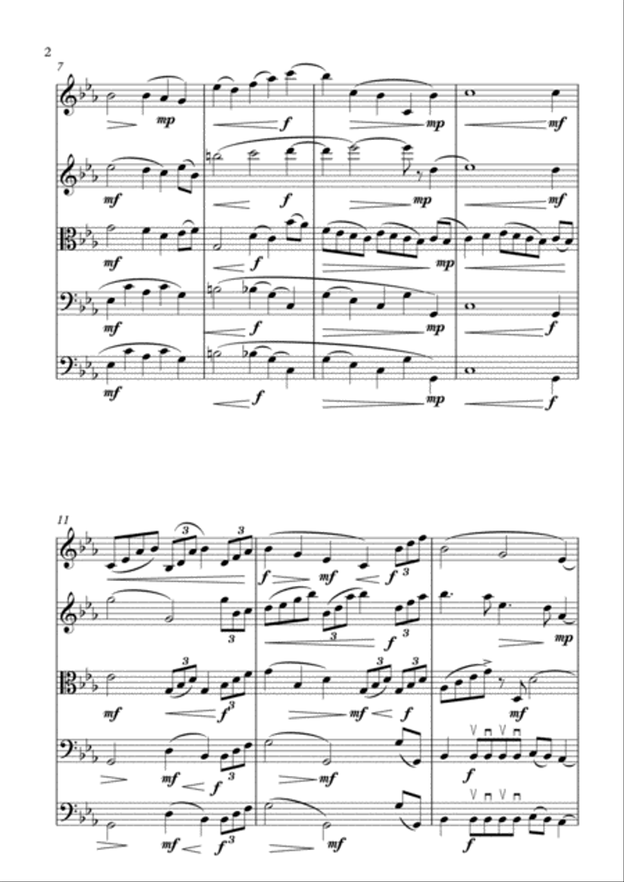 Larghetto for Strings String Quartet scores gallery preview page 2