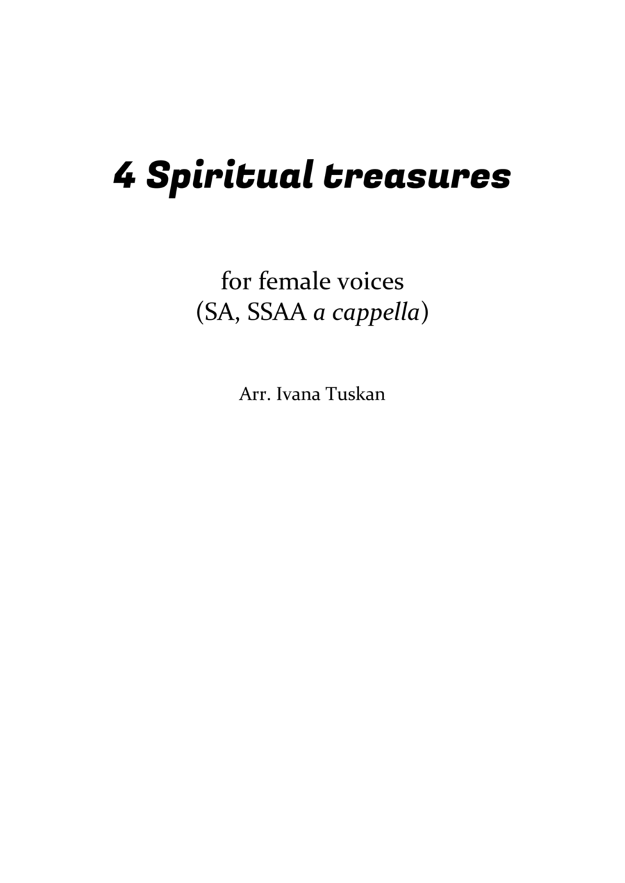 Book cover for 4 Spiritual Treasures for female voices (SA, SSAA)