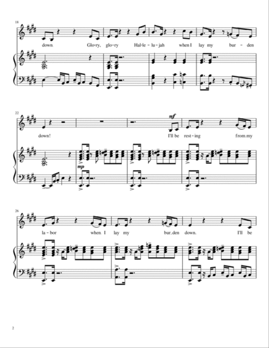Glory, Glory, Hallelujah Glory, Glory, Hallelujah Soprano Voice scores gallery preview page 2