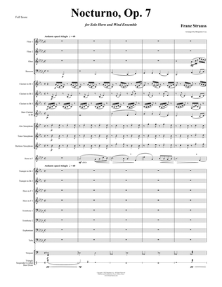 Nocturno, Op. 7 for Horn Solo and Wind Ensemble