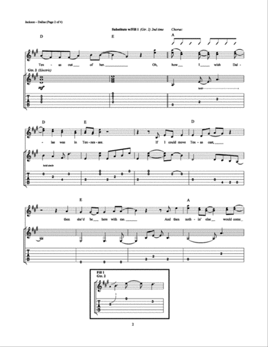 Dallas Electric Guitar scores gallery preview page 2