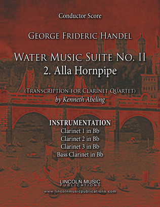 Book cover for Handel - Water Music Suite No. 2 – 2. Alla Hornpipe (for Clarinet Quartet)