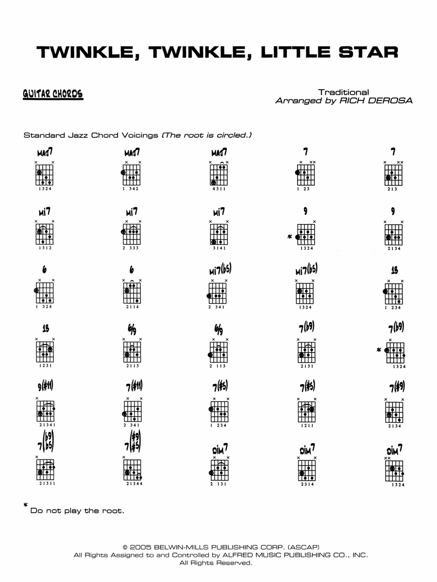 Twinkle, Twinkle Little Star: Guitar Chords