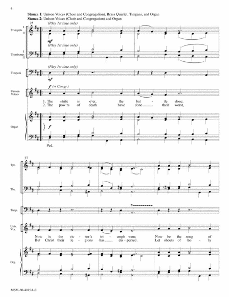 The Strife Is O'er, the Battle Done Choir scores gallery preview page 4