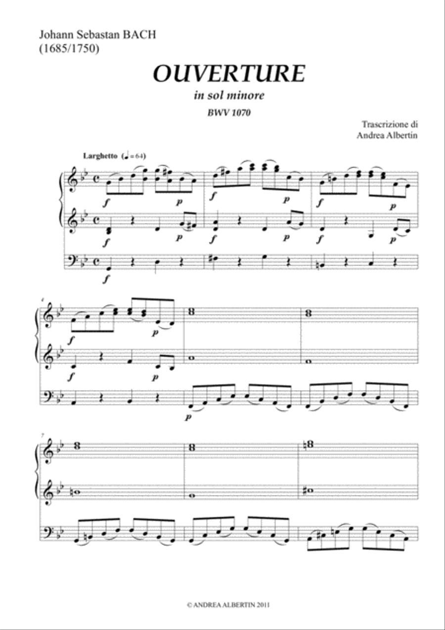 Ouverture in g minor Bwv 1070 Organ Solo scores gallery preview page 4