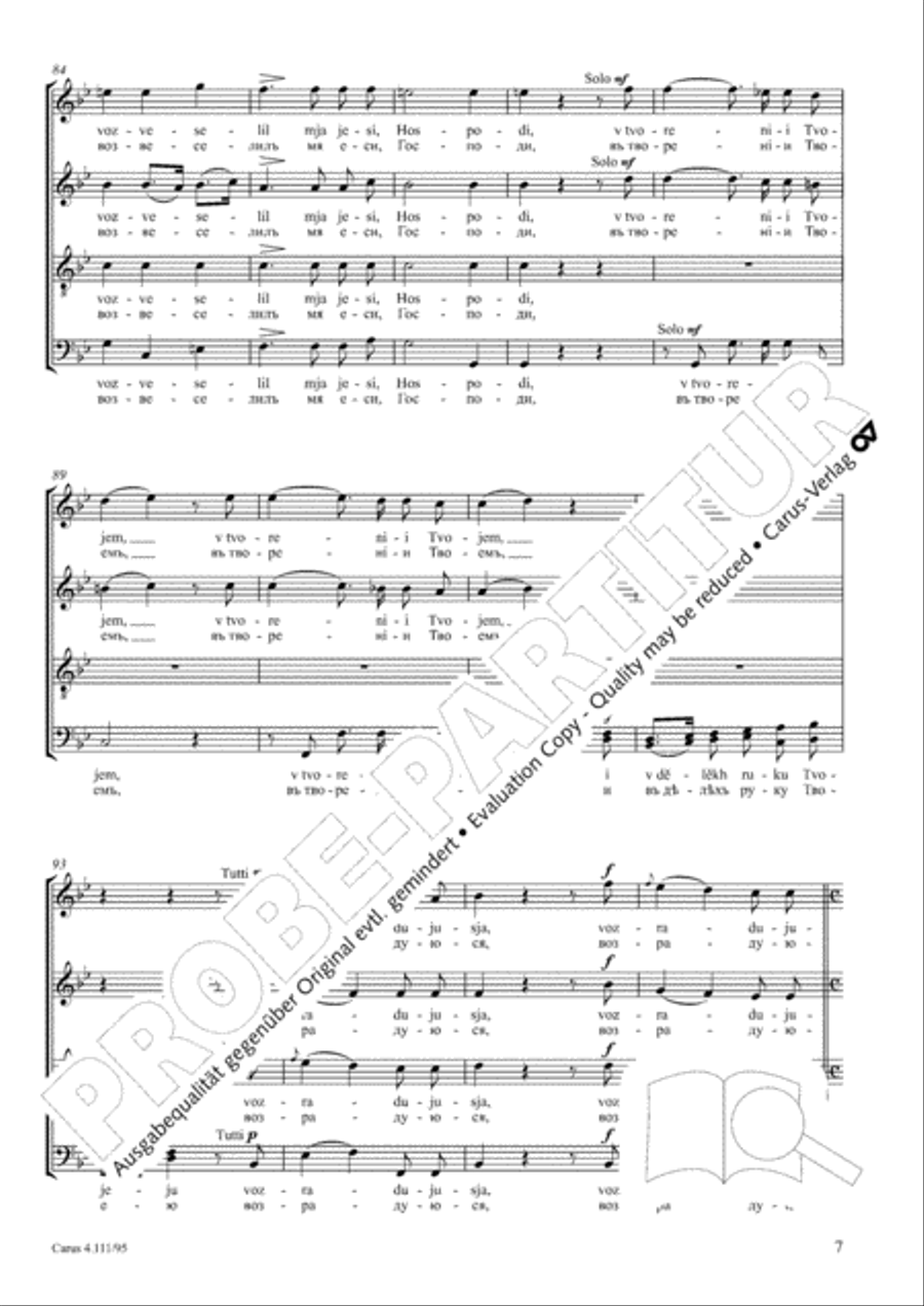 It is good to give thanks unto the Lord (Blaho jest' ispovedatisja Hospodevi) 4-Part scores gallery preview page 8